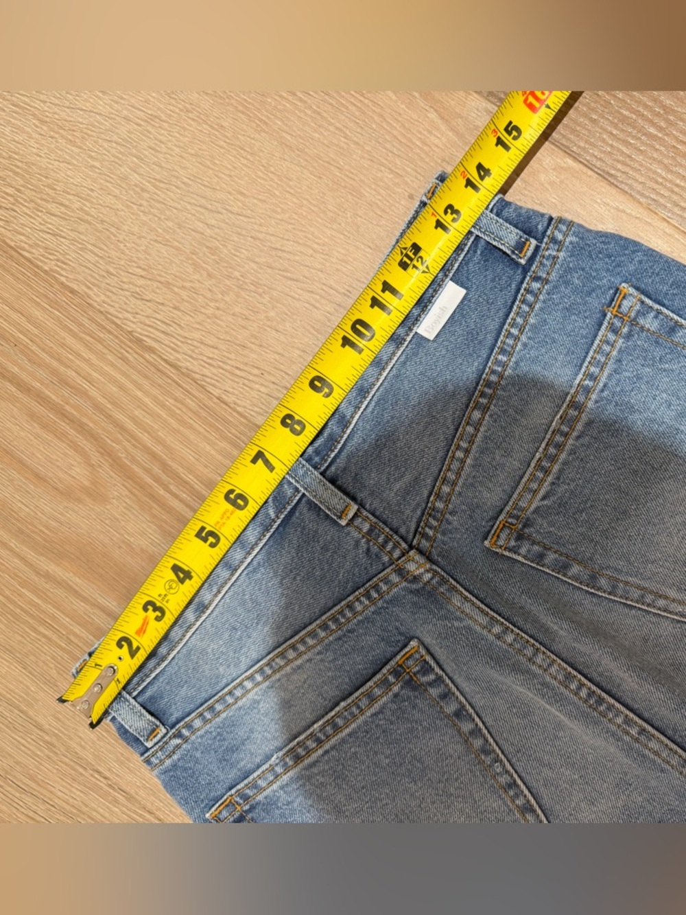 Boyish jeans Light Blue Washed distressed Denim Skirt 25 - Picture 8 of 12